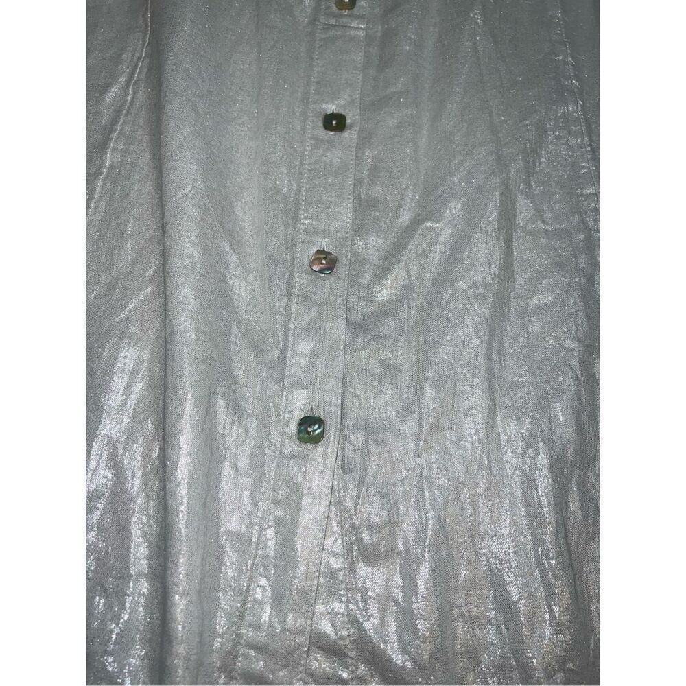 New! Shimmery Sparkly Silver Metallic Skirt MAXI LARGE - Picture 3 of 8